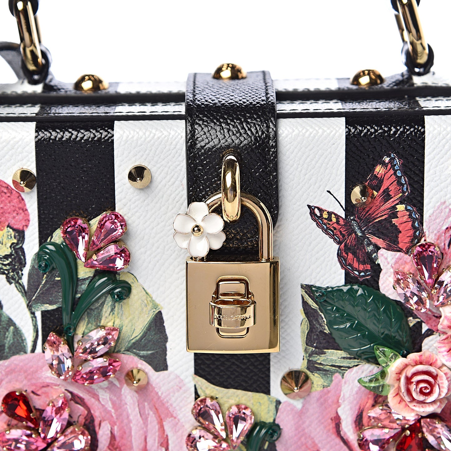 Dauphine Crystal Embellished Box Bag Black Multicolor