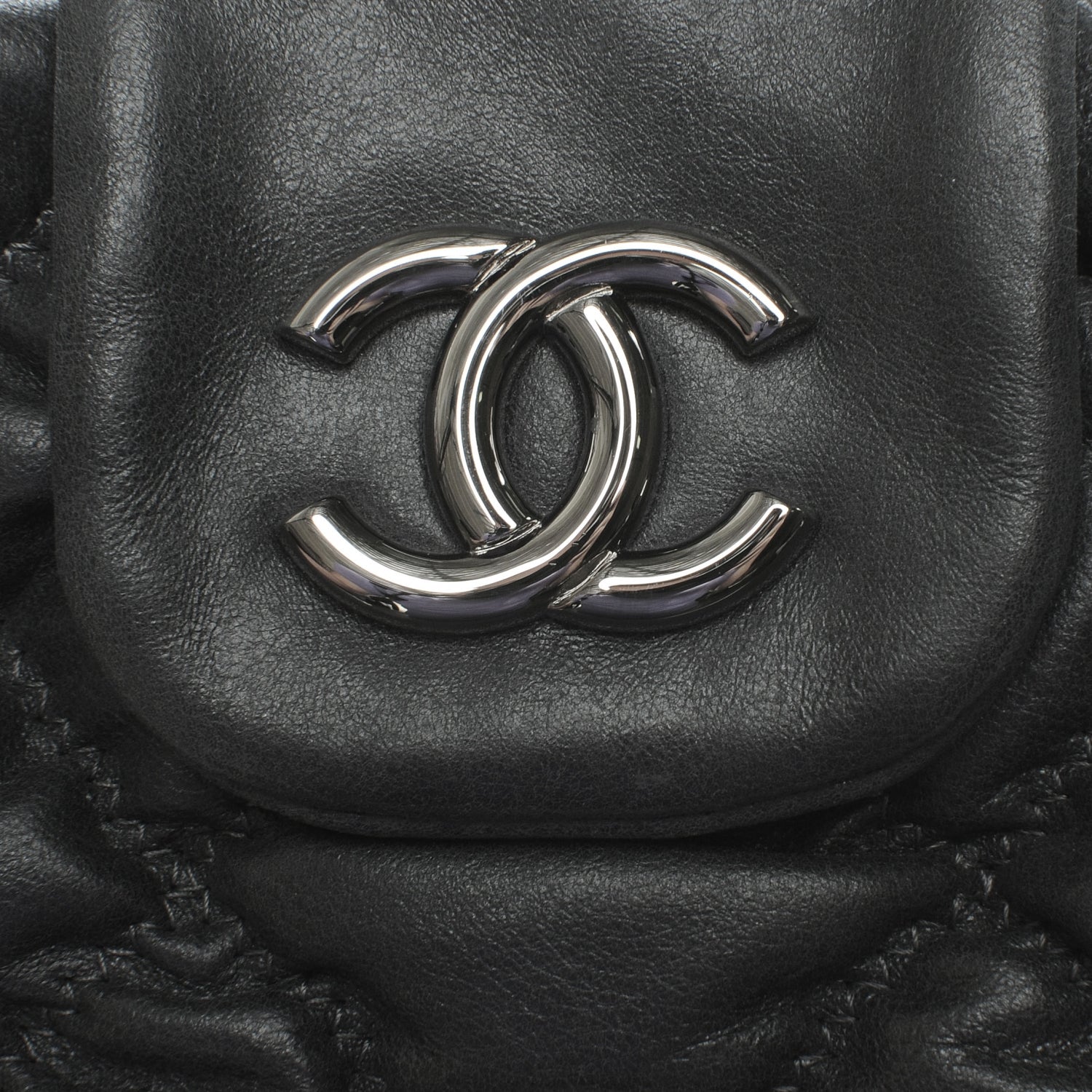 Chanel Leather Bubble Quilt Hobo Grey 8 of 9
