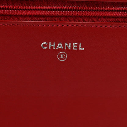 Chanel Metallic Aged Calfskin Quilted Gabrielle Wallet On Chain WOC Silver Black 7 of 14