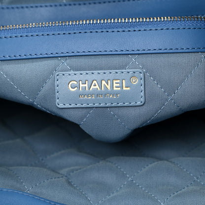 Chanel Terry Cotton Quilted Coco Beach Shopping Tote Blue 7 of 11