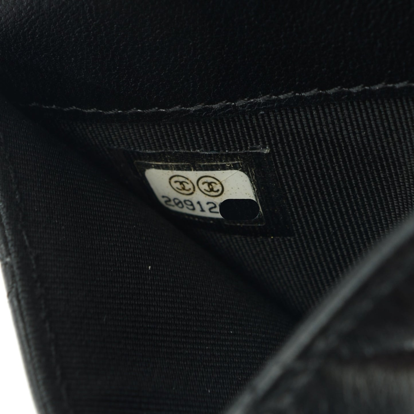 Lambskin Quilted Flap Card Holder Black