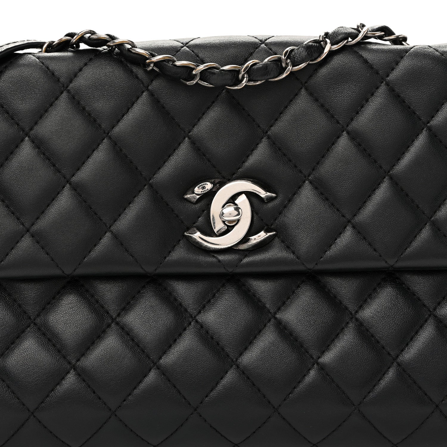 Chanel Calfskin Quilted Fold Up Again Flap Bag Black 8 of 10