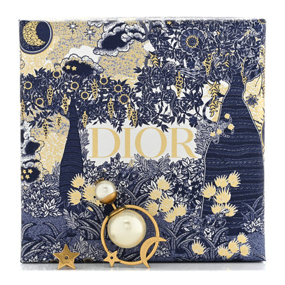Christian Dior Pearl Moon and Star Tribal Hoop Earrings Gold 6 of 6