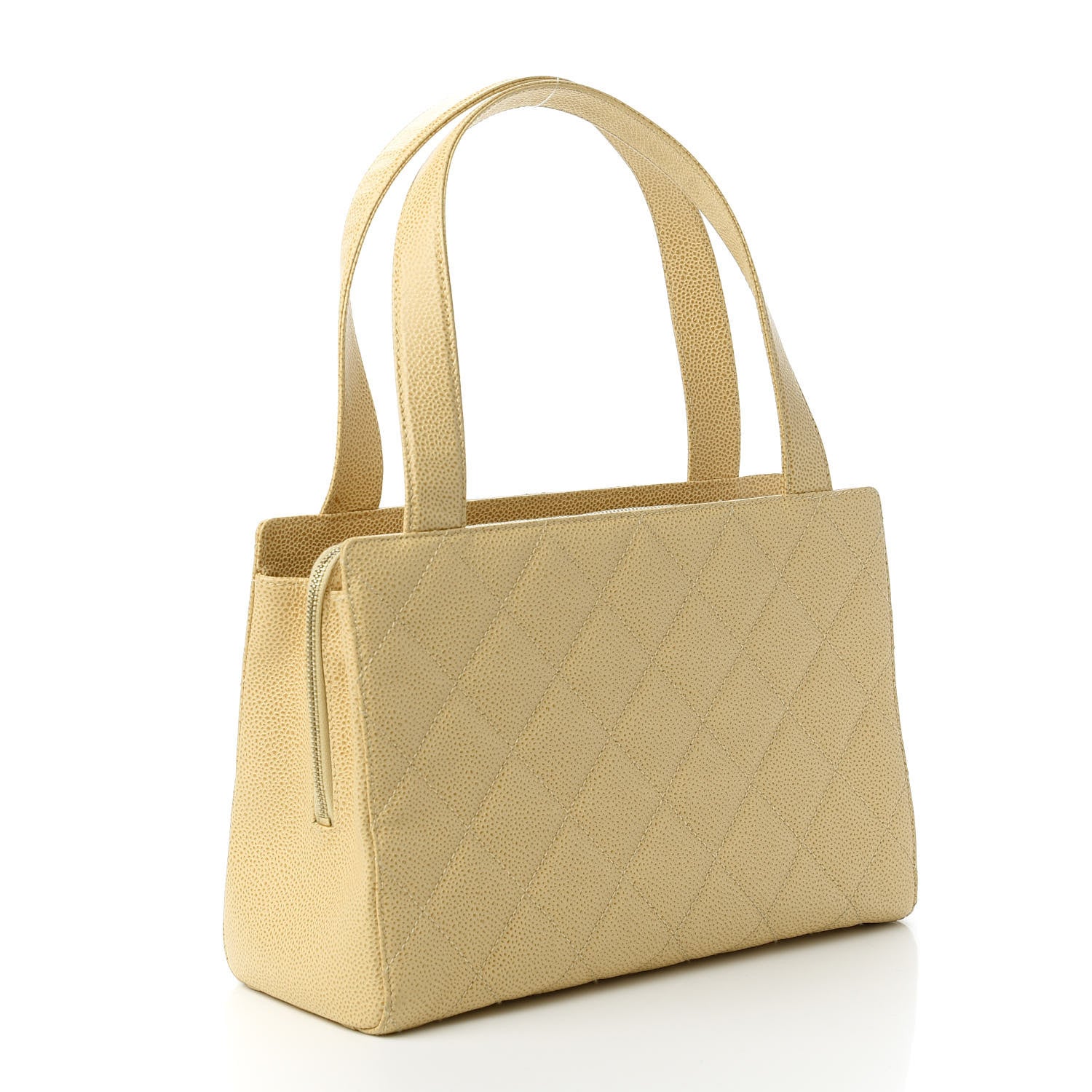 Chanel Caviar Quilted Top Handle Bag Beige 3 of 13