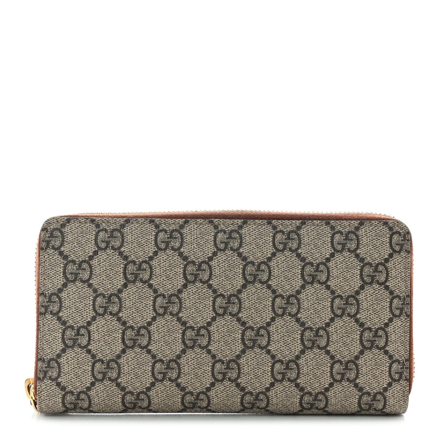 GG Supreme Monogram Cuoio Toscano Zip Around Wallet Beige Ebony Cuir