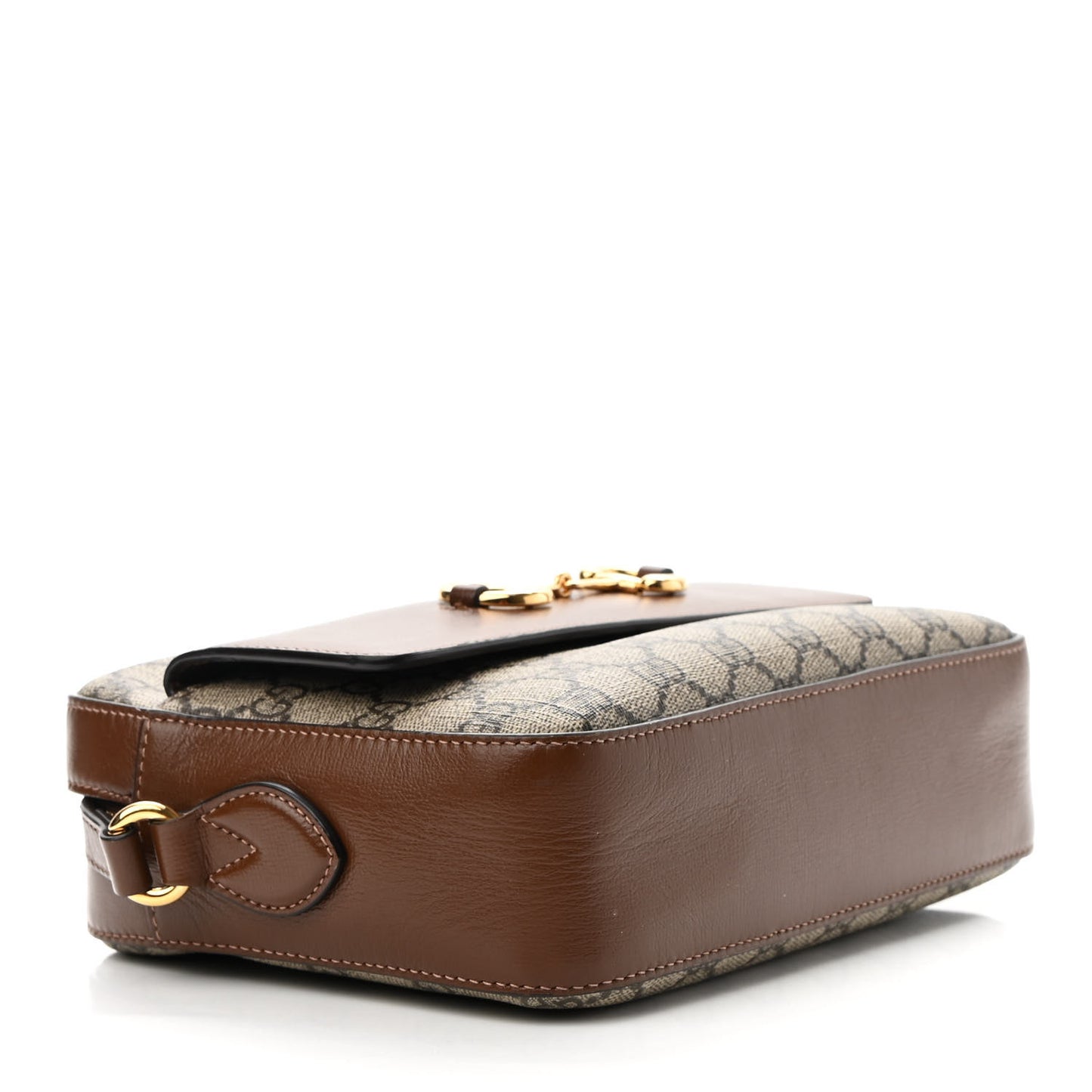 GG Supreme Monogram Small Horsebit 1955 Shoulder Bag Beige Brown Sugar