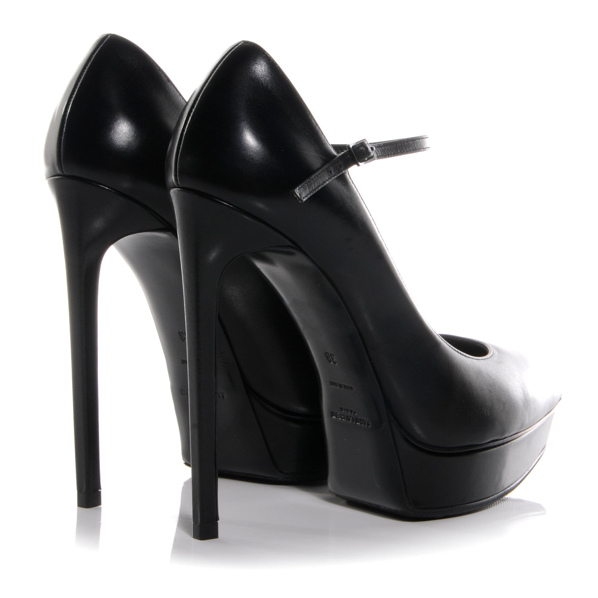 Saint Laurent Leather Classic Janis 105 Mary Jane Pump Black 4 of 7