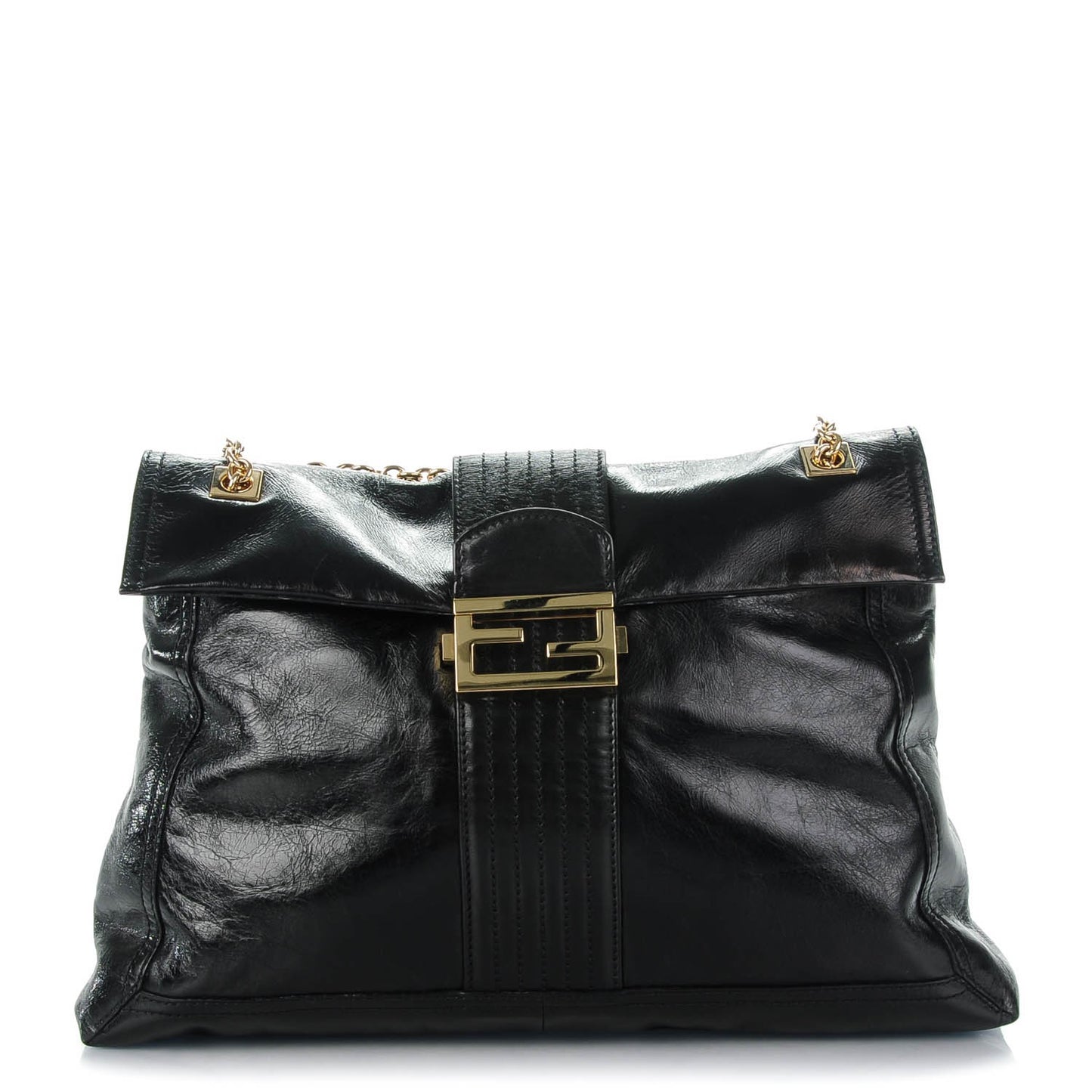Vitello Acqua Maxi Baguette Shoulder Bag Black
