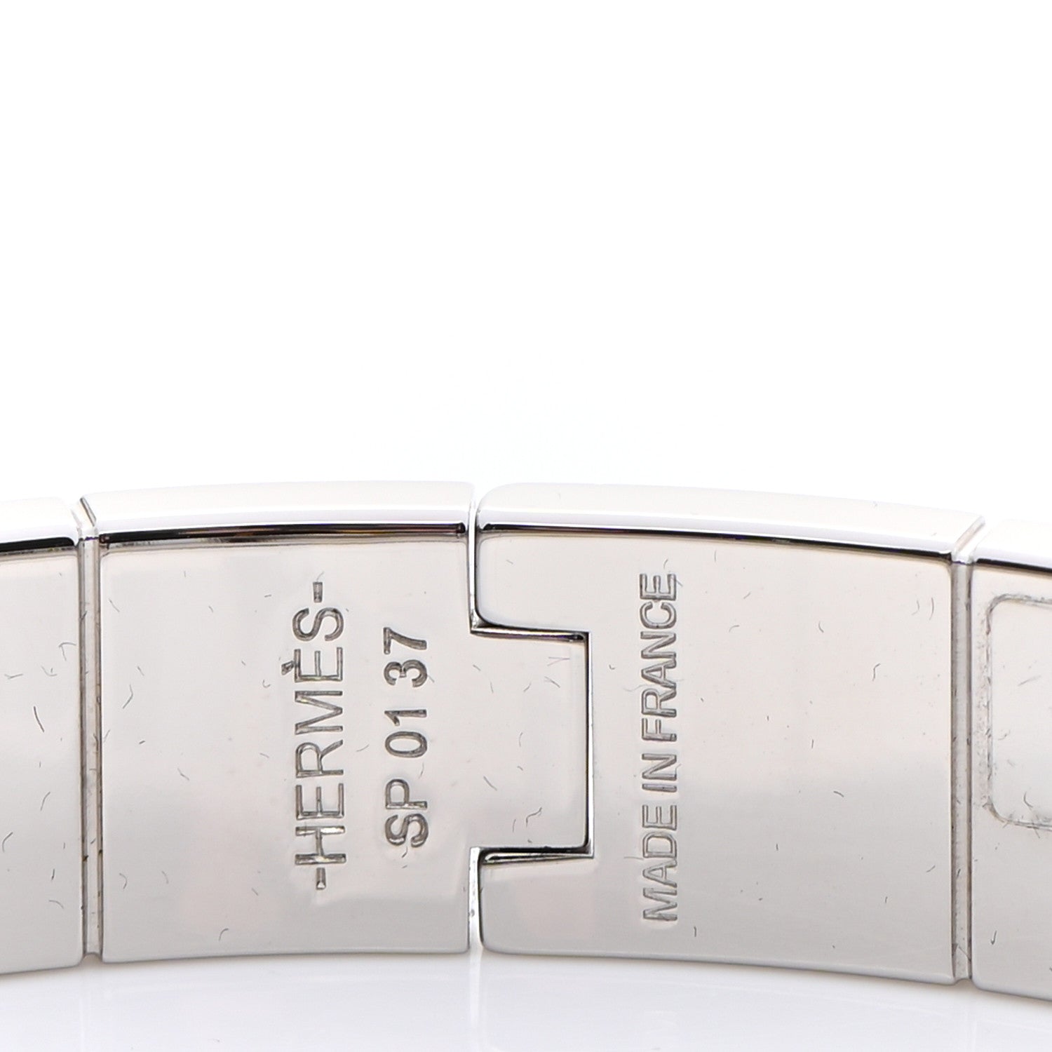 Hermes Enamel Printed Narrow Coup De Fouet Au Bloc Hinged Bracelet S Candeur 4 of 6