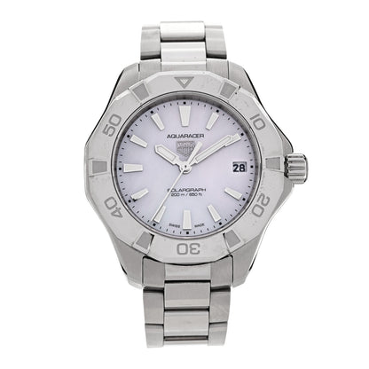 Tag Heuer Stainless Steel Mother of Pearl 34mm Aquaracer Lady Professional 200 Solargraph Quartz Watch WBP1312 1 of 5