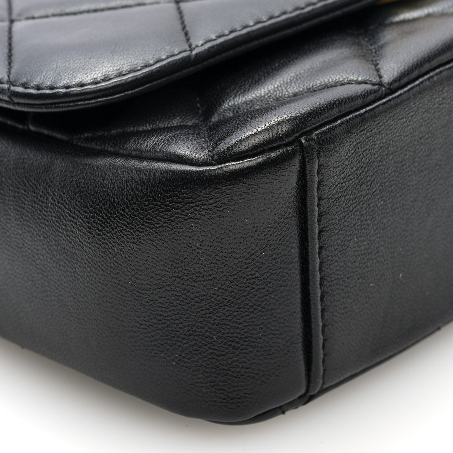 Lambskin Quilted Small CC Coin Flap Bag Black