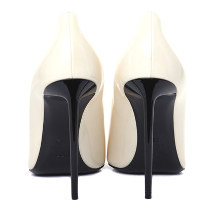 Saint Laurent Patent Calfskin Teddy High Vamp 105 Pumps 39 White 7 of 11