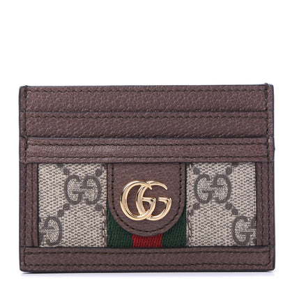 Gucci GG Supreme Monogram Ophidia Card Holder Brown 1 of 8