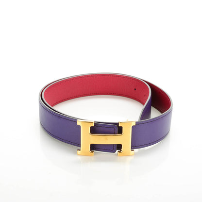 Hermes Epsom Swift 32mm H Belt 80 Rubis Iris 3 of 8