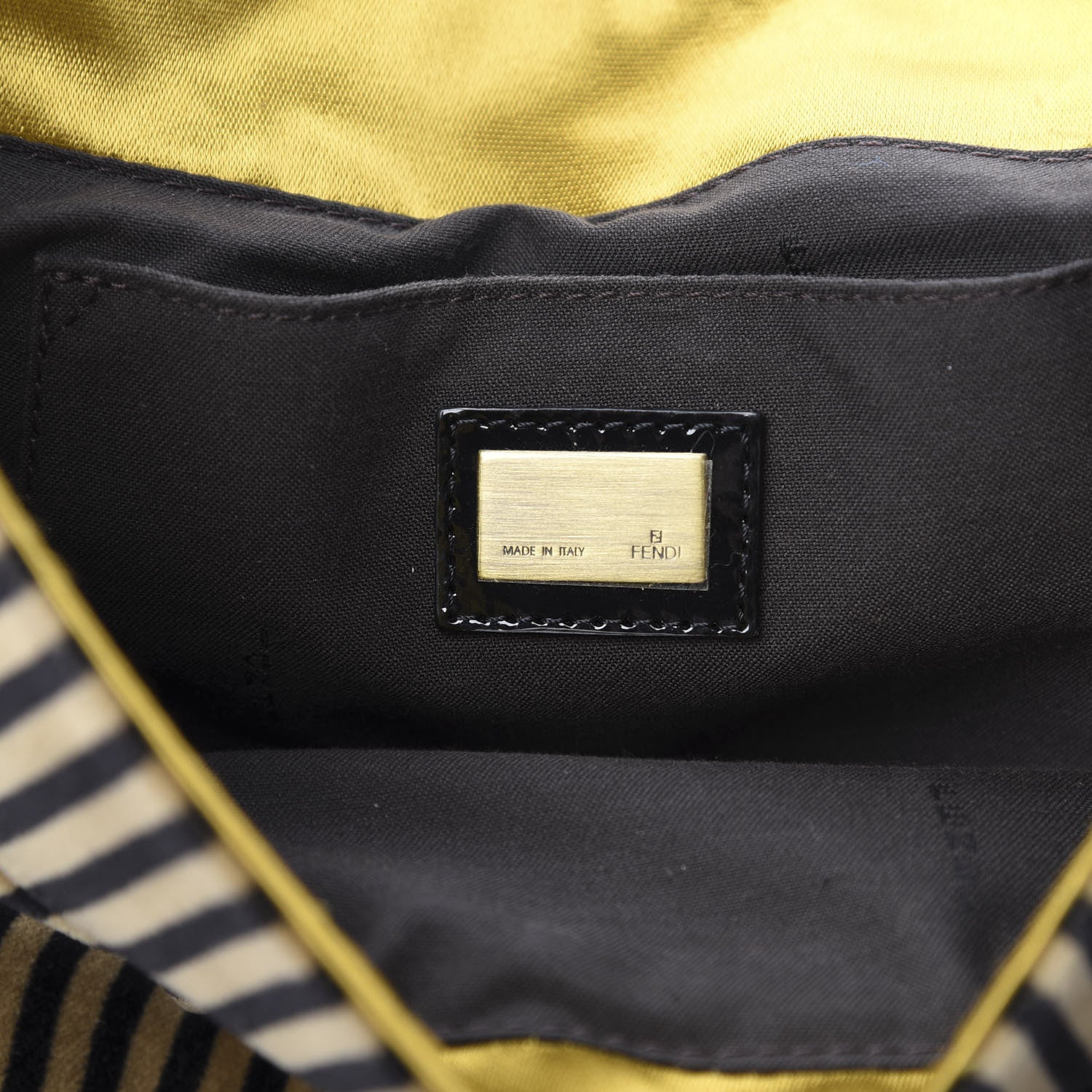 Fendi Velvet Calf Hair Pequin B Bag Tan Black 6 of 12