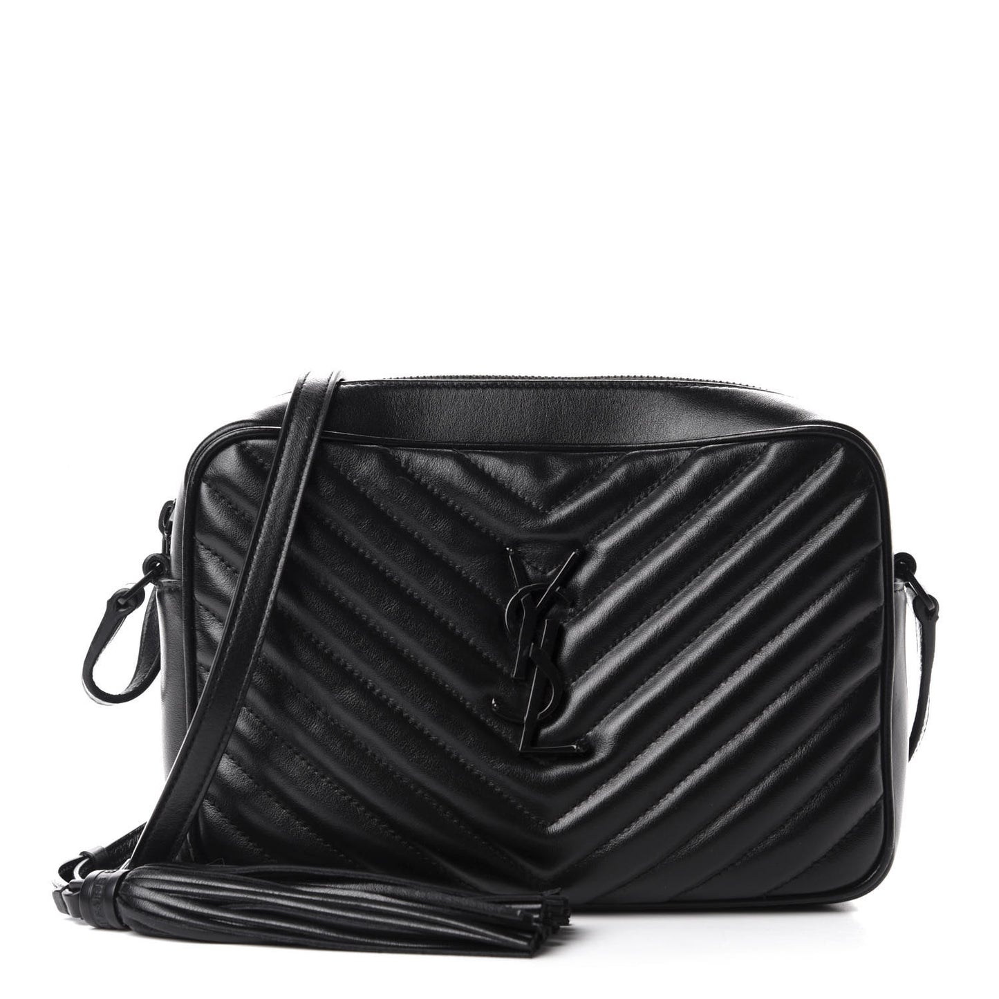 Calfskin Matelasse Monogram Lou Camera Bag Black