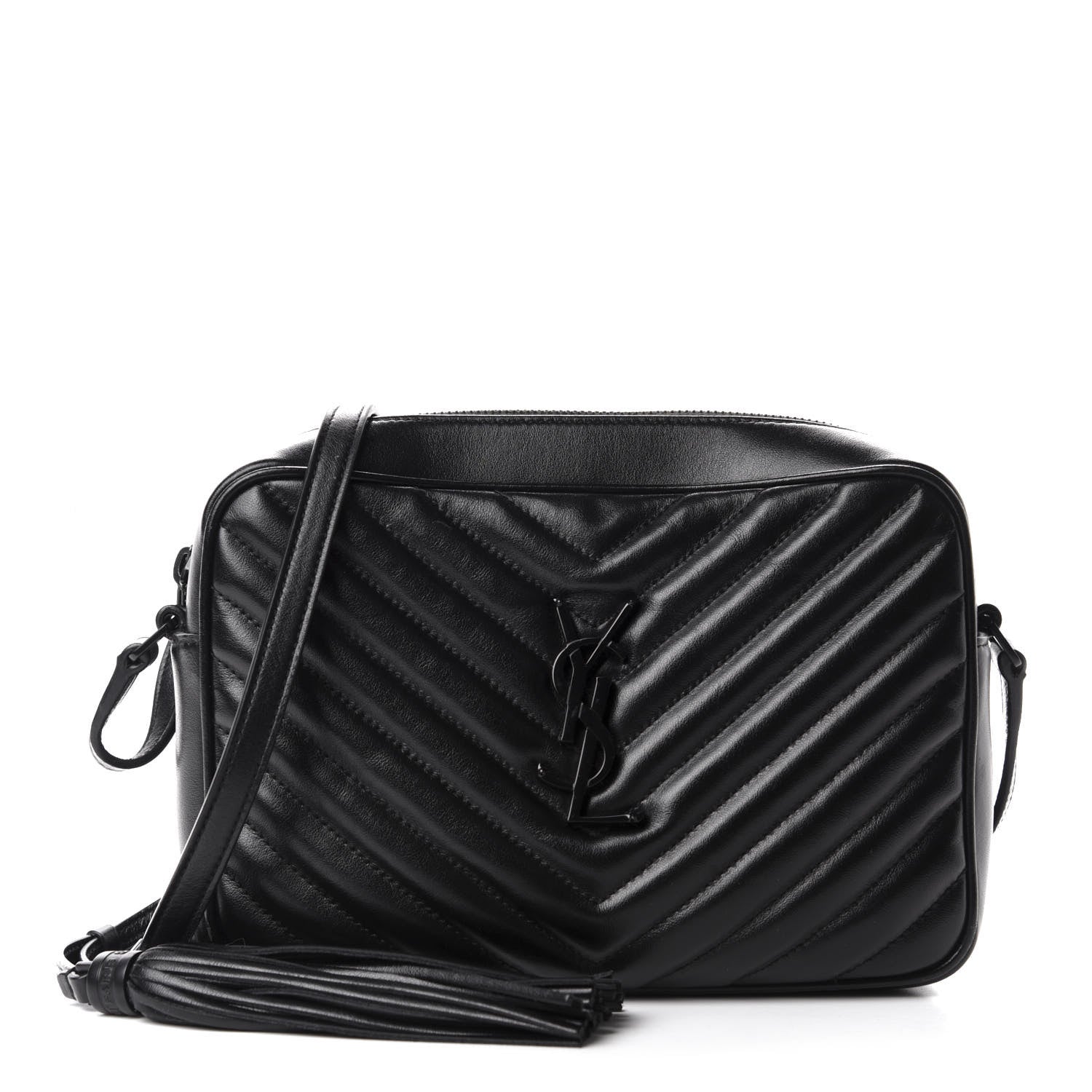 Saint Laurent Calfskin Matelasse Monogram Lou Camera Bag Black 1 of 11