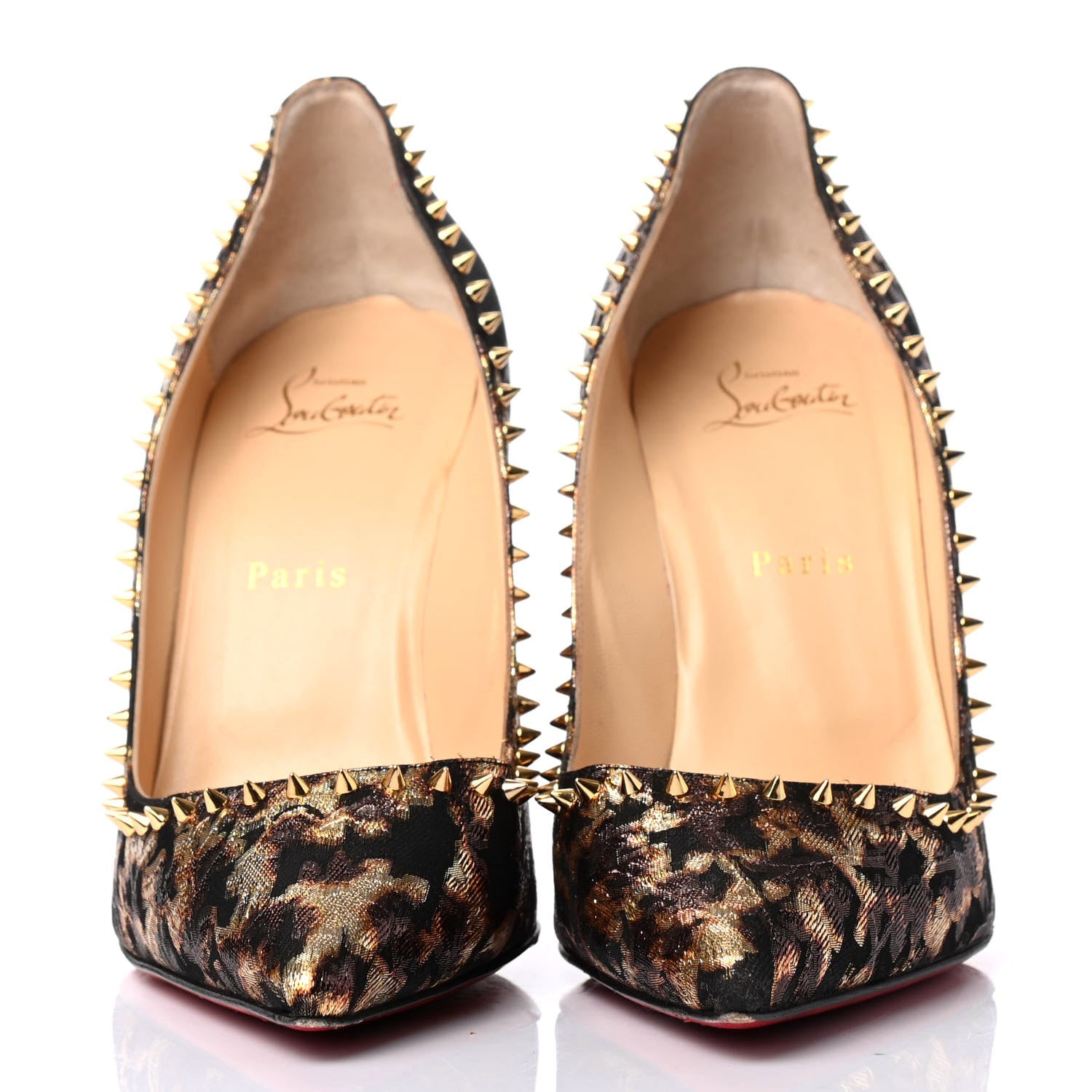 Christian Louboutin Lurex Tresor Anjalina 100 Pumps 40 Gold Black 2 of 4