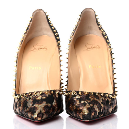 Christian Louboutin Lurex Tresor Anjalina 100 Pumps 40 Gold Black 2 of 4