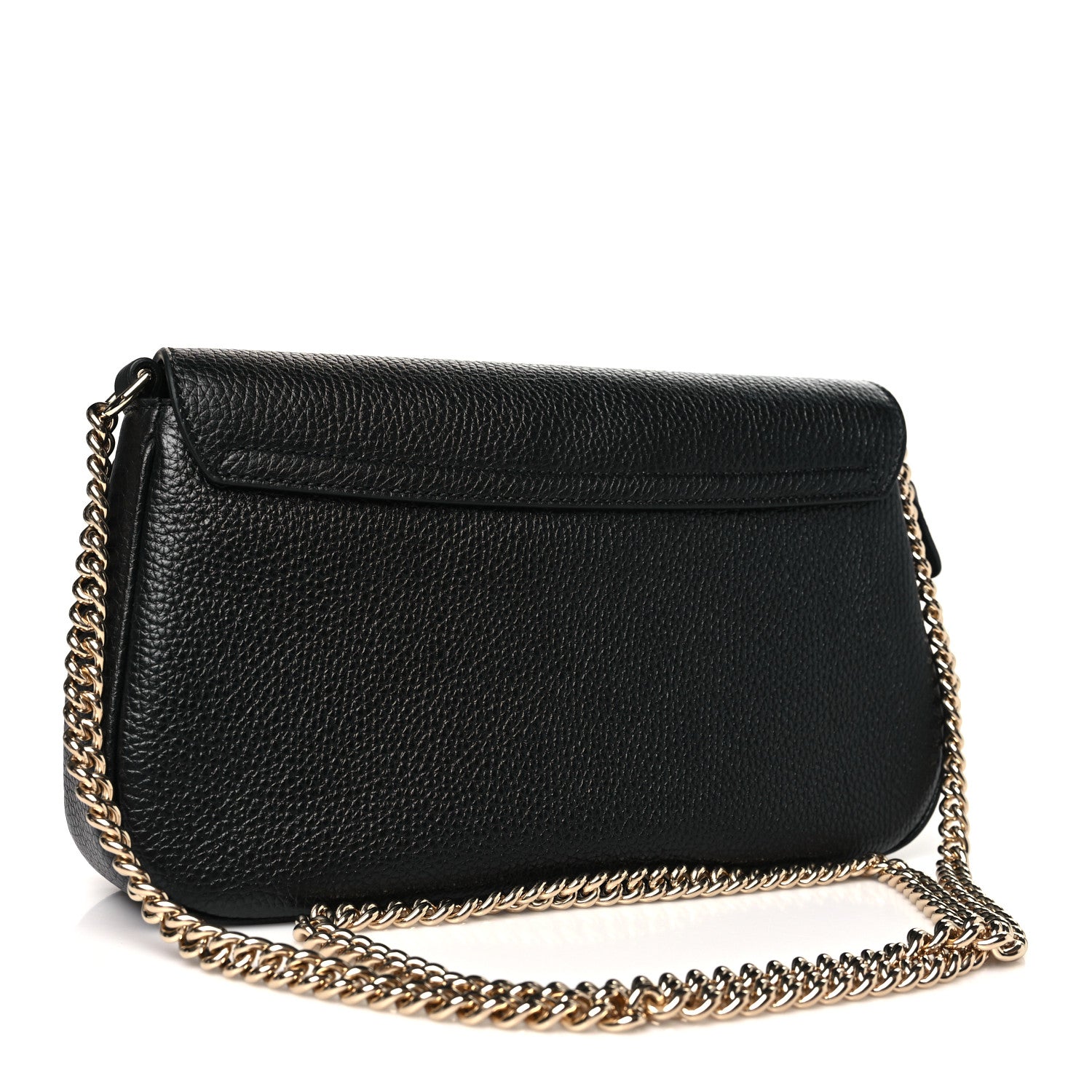 Gucci Pebbled Calfskin Medium Soho Flap Crossbody Black 3 of 10