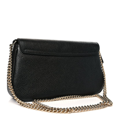 Gucci Pebbled Calfskin Medium Soho Flap Crossbody Black 3 of 10