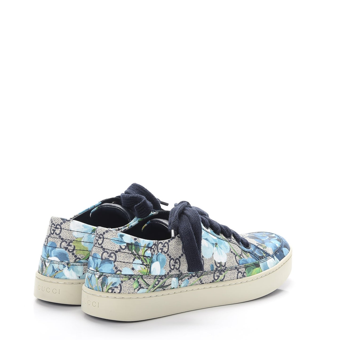 GG Supreme Monogram Blooms Mens Low Top Sneakers 7.5 Beige Blue