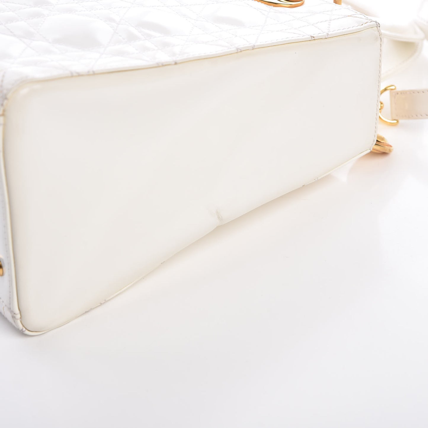 Patent Cannage Medium Lady Dior White