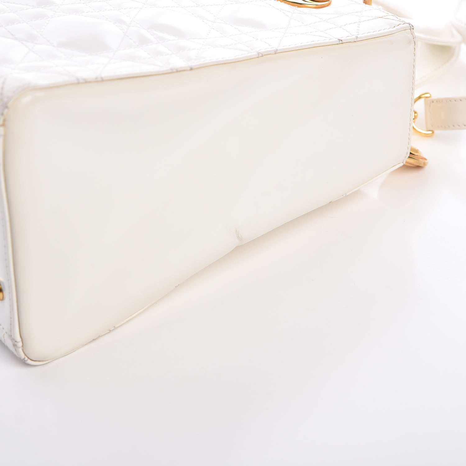 Christian Dior Patent Cannage Medium Lady Dior White 16 of 17