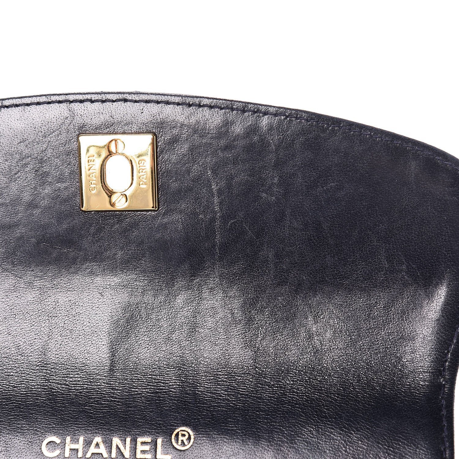 Chanel Lambskin Quilted Small Single Flap Navy 10 of 17