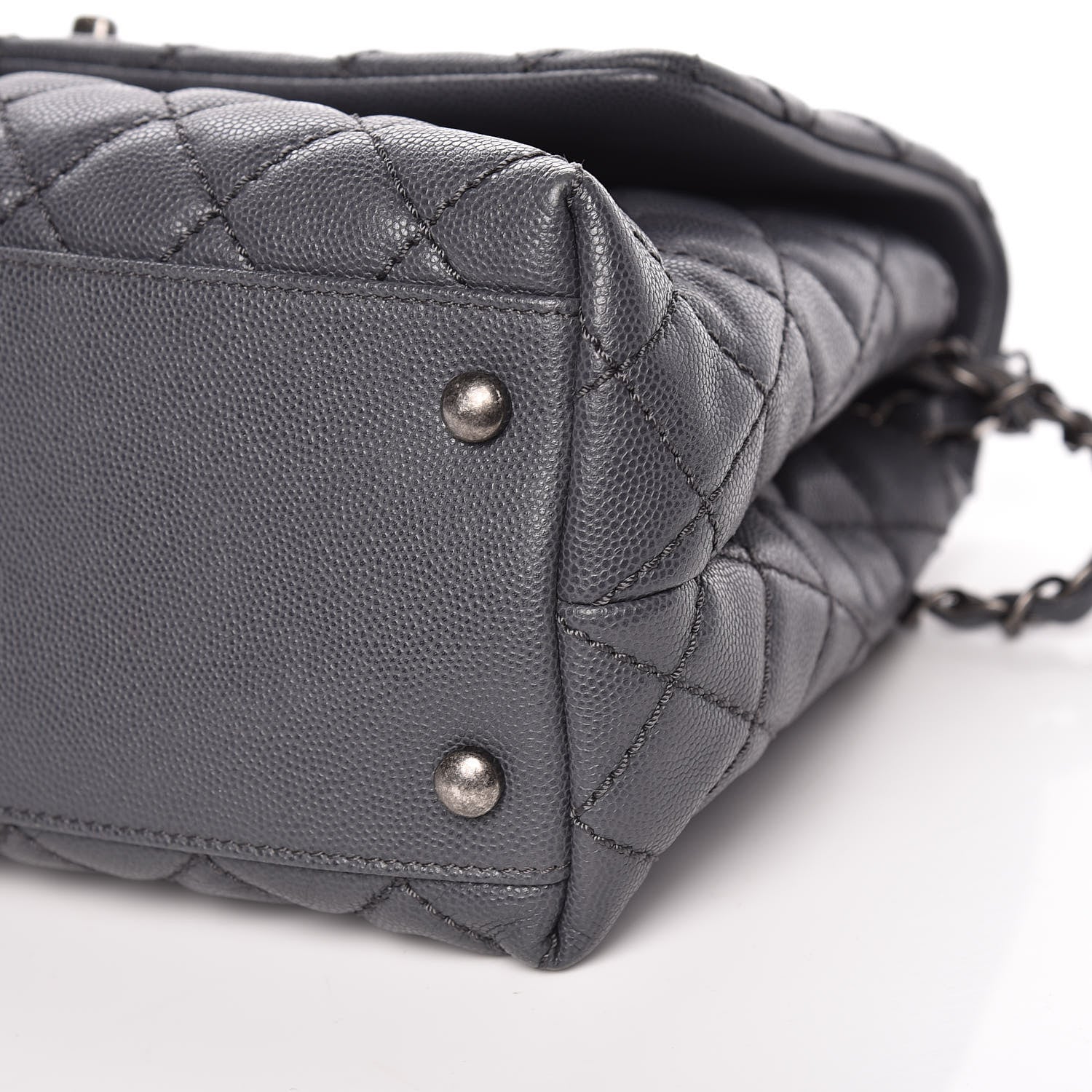 Chanel Caviar Quilted Small Coco Handle Flap Gray 6 of 18
