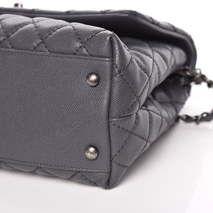 Chanel Caviar Quilted Small Coco Handle Flap Gray 6 of 18