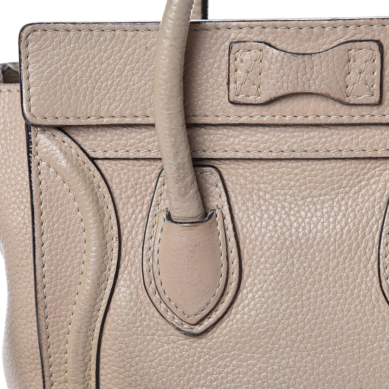 Celine Drummed Calfskin Nano Luggage Dune 11 of 17