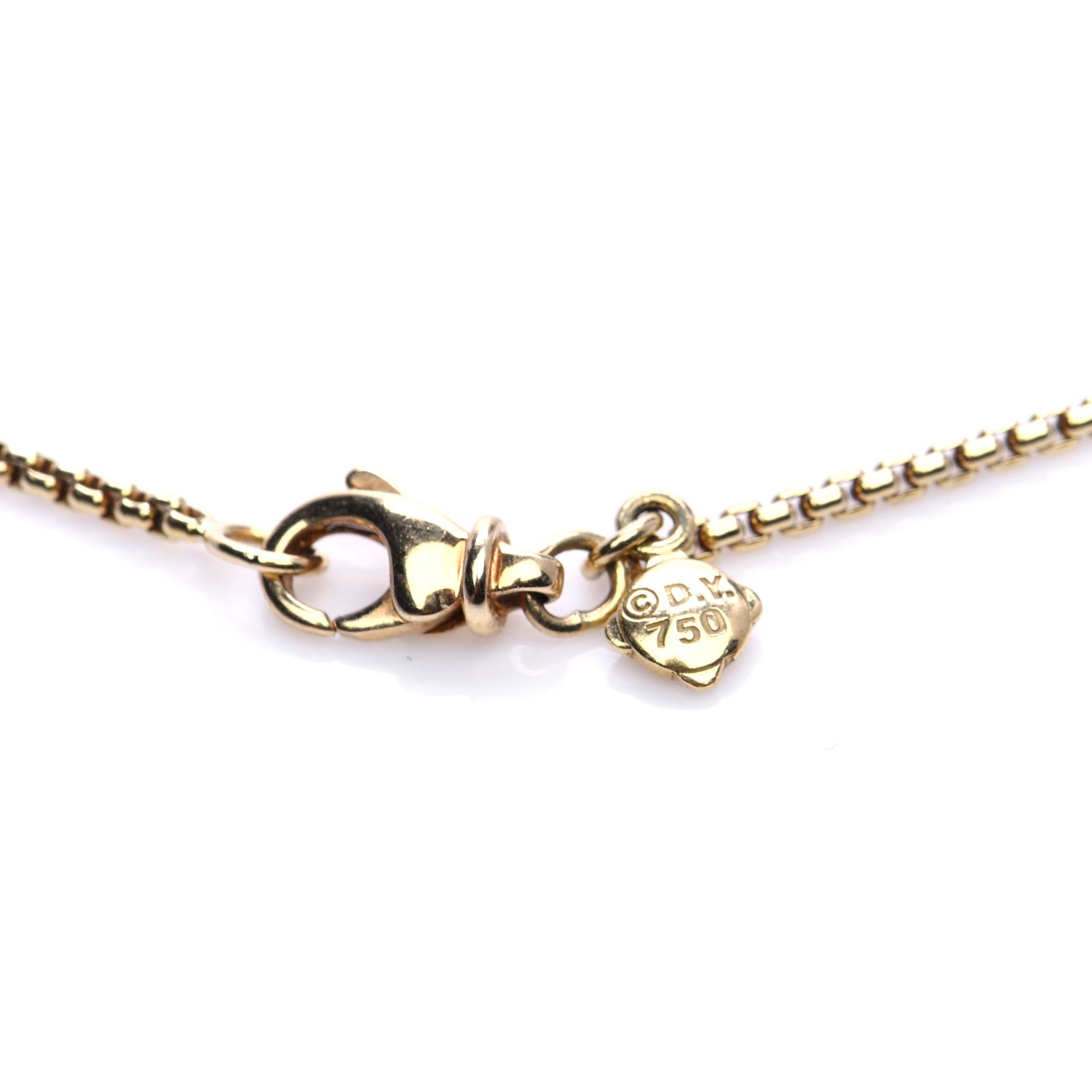 David Yurman 18K Yellow Gold Diamond Black Onyx Rectangle Pendant Necklace 5 of 5