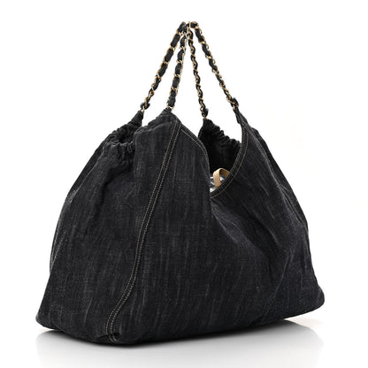 Chanel Denim XL Coco Cabas Tote Dark Blue 4 of 11