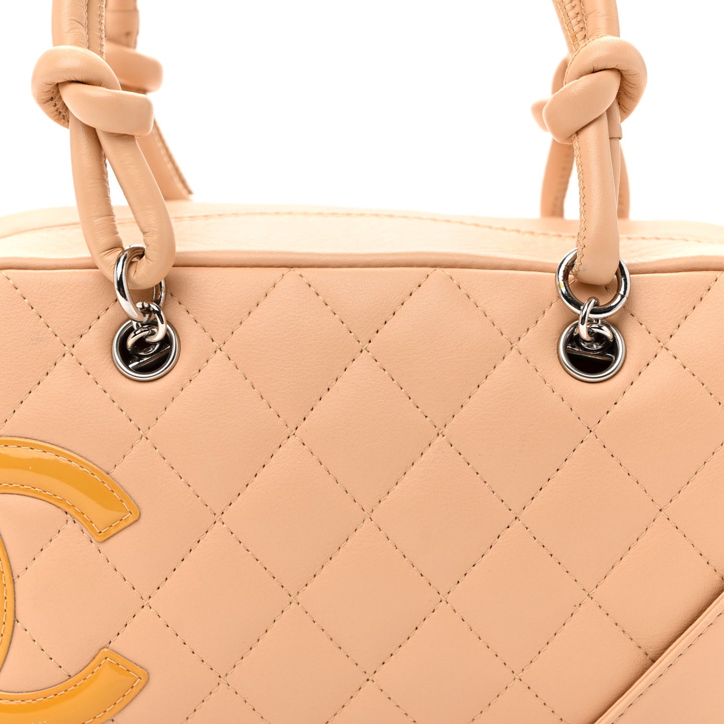 Calfskin Quilted Small Cambon Bowler Beige