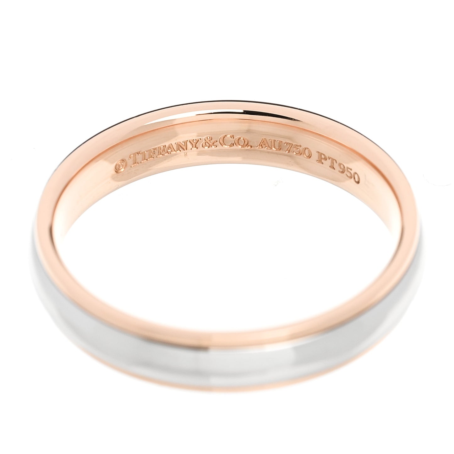 Platinum 18K Rose Gold 4mm Together Milgrain Wedding Band Ring 56 7.5