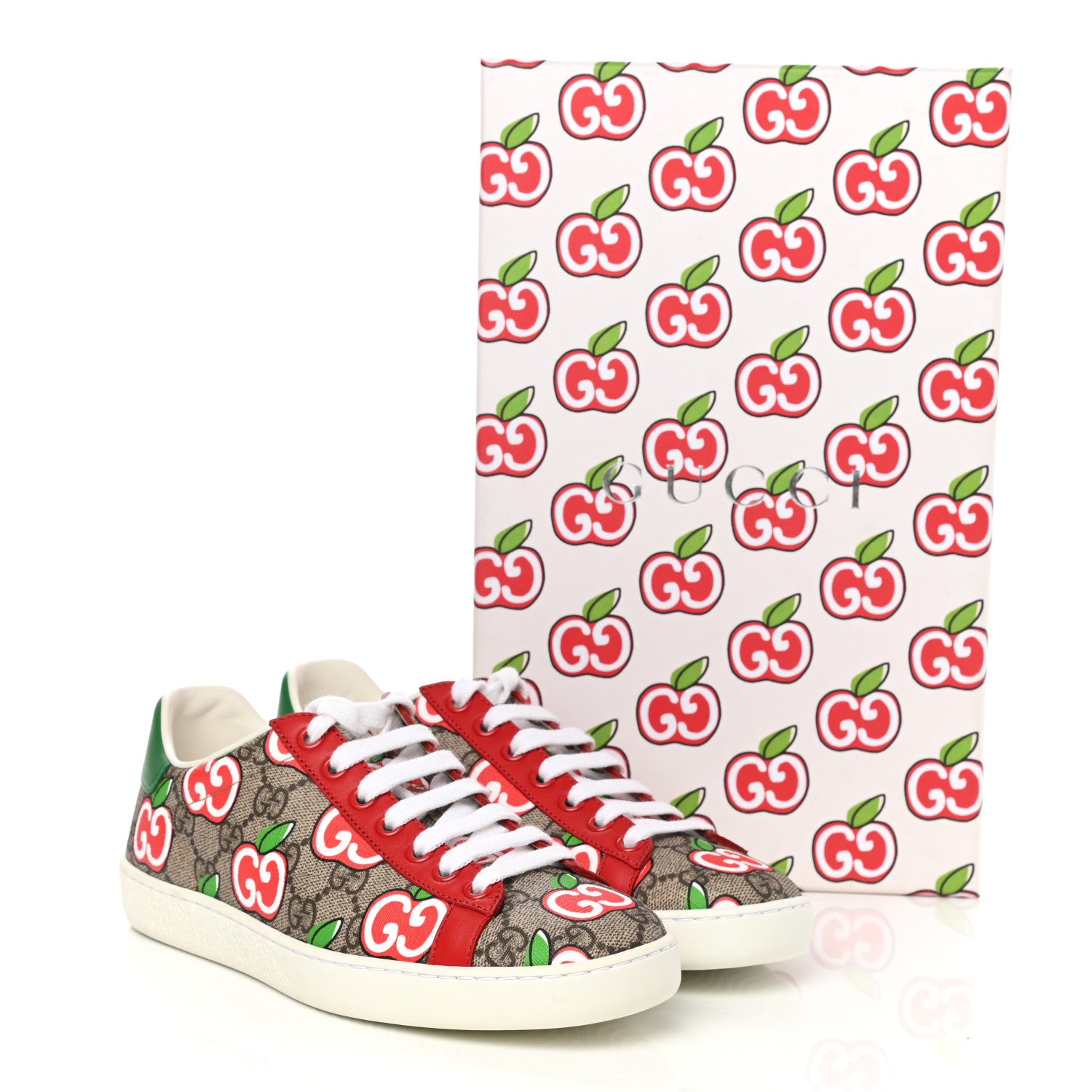 Gucci GG Supreme Monogram Apple Womens Ace Sneakers 35.5 Red 10 of 10