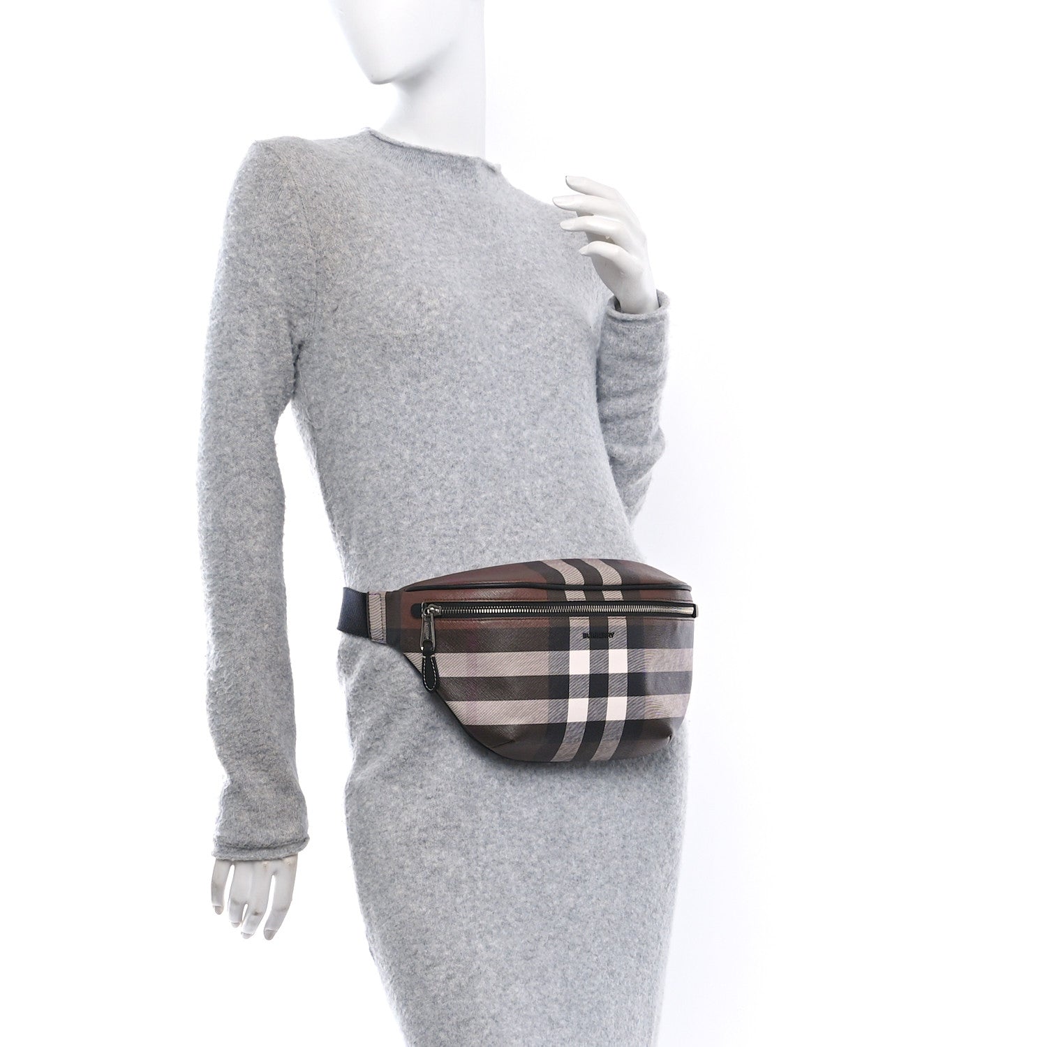 Burberry E-canvas Check Cason Bum Bag Dark Birch Brown 2 of 10