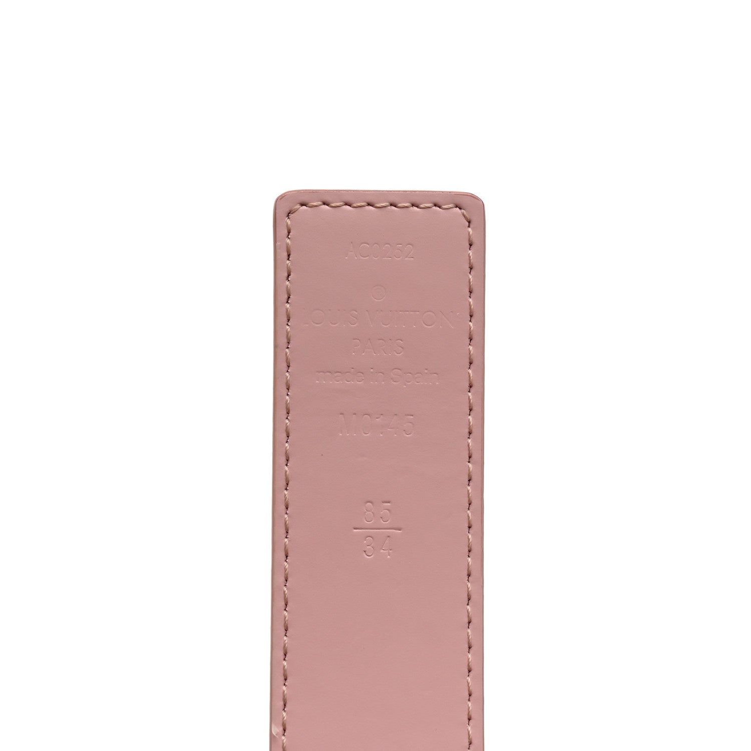 Louis Vuitton Damier Azur LV Initiales 32mm Belt 85 34 Rose Ballerine 6 of 7