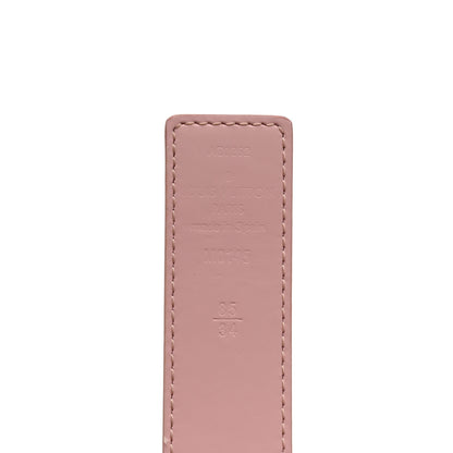 Louis Vuitton Damier Azur LV Initiales 32mm Belt 85 34 Rose Ballerine 6 of 7