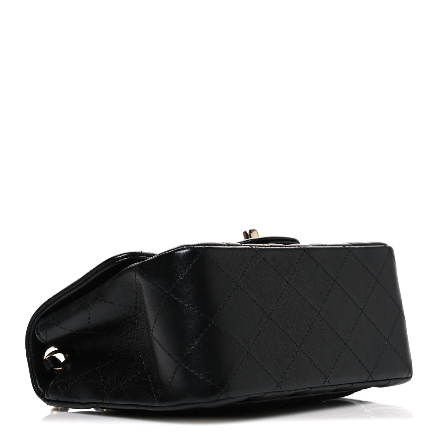 Lambskin Quilted Mini Square Flap Black