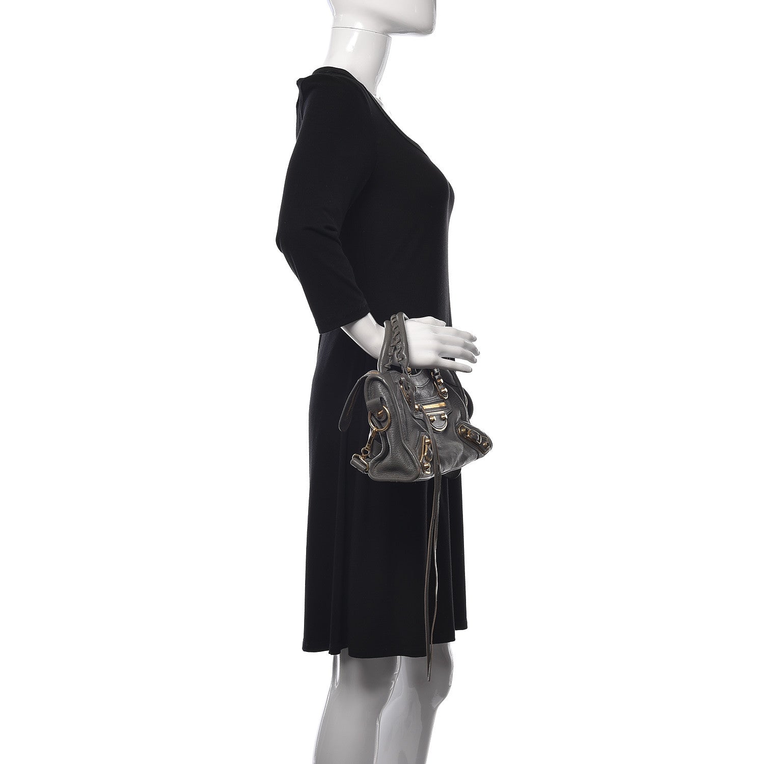 Balenciaga Chevre Gold Metallic Edge Hardware Mini City Gris Acier 2 of 11