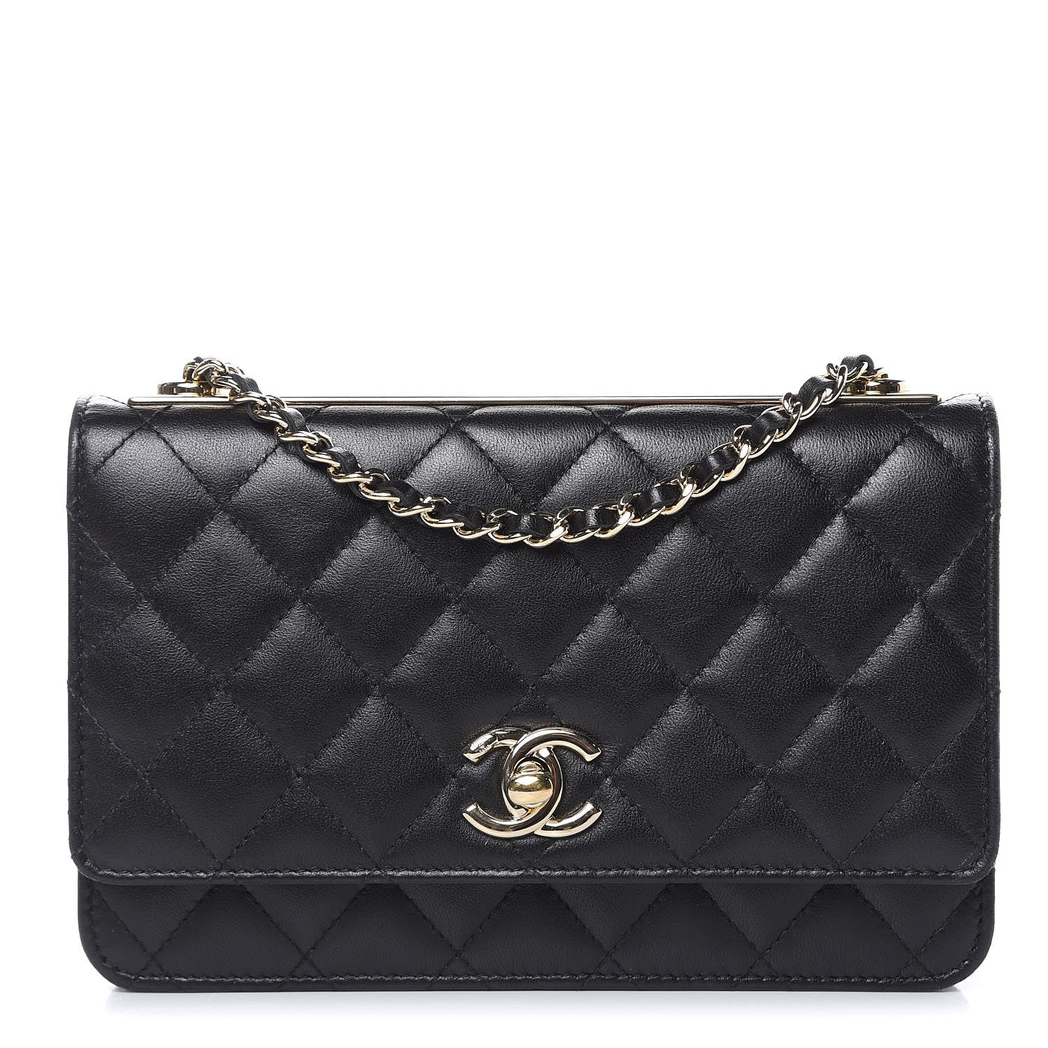Chanel Lambskin Quilted Trendy CC Wallet On Chain WOC Black 1 of 14