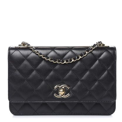 Chanel Lambskin Quilted Trendy CC Wallet On Chain WOC Black 1 of 14