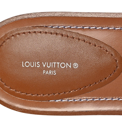 Louis Vuitton Canvas Calfskin Lock It Flat Mules 40 8 of 9