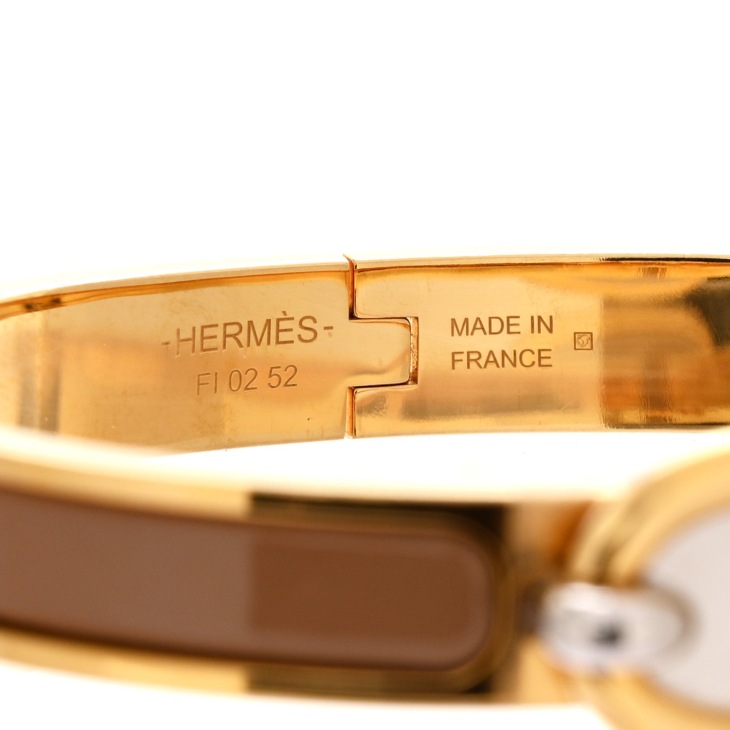Hermes Enamel Mini Clic Chaine d'Ancre Bracelet PM Marron Glace 4 of 4