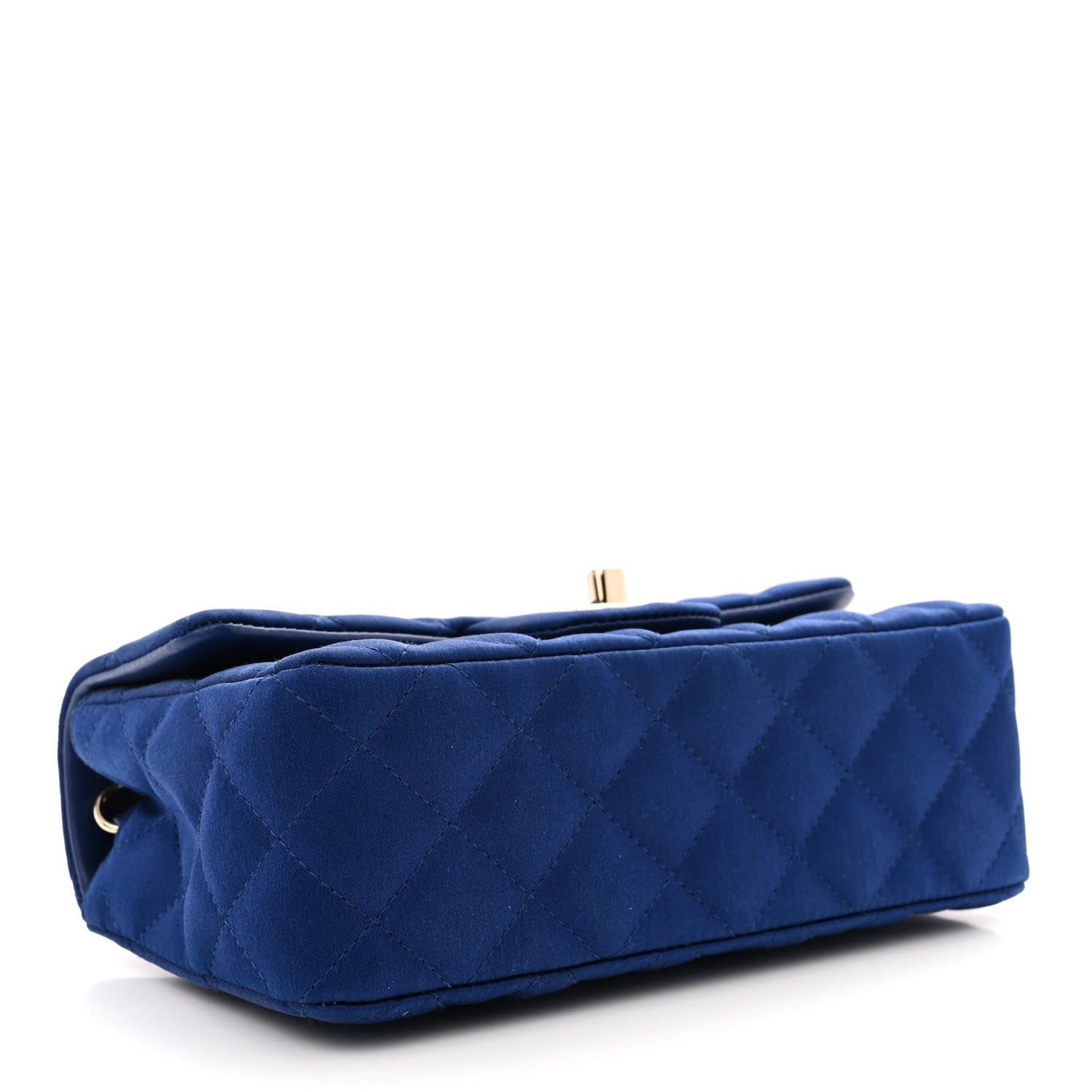 Chanel Satin Quilted Mini Rectangular Flap Blue 4 of 11