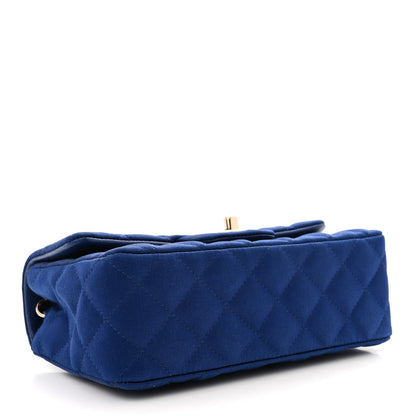 Chanel Satin Quilted Mini Rectangular Flap Blue 4 of 11