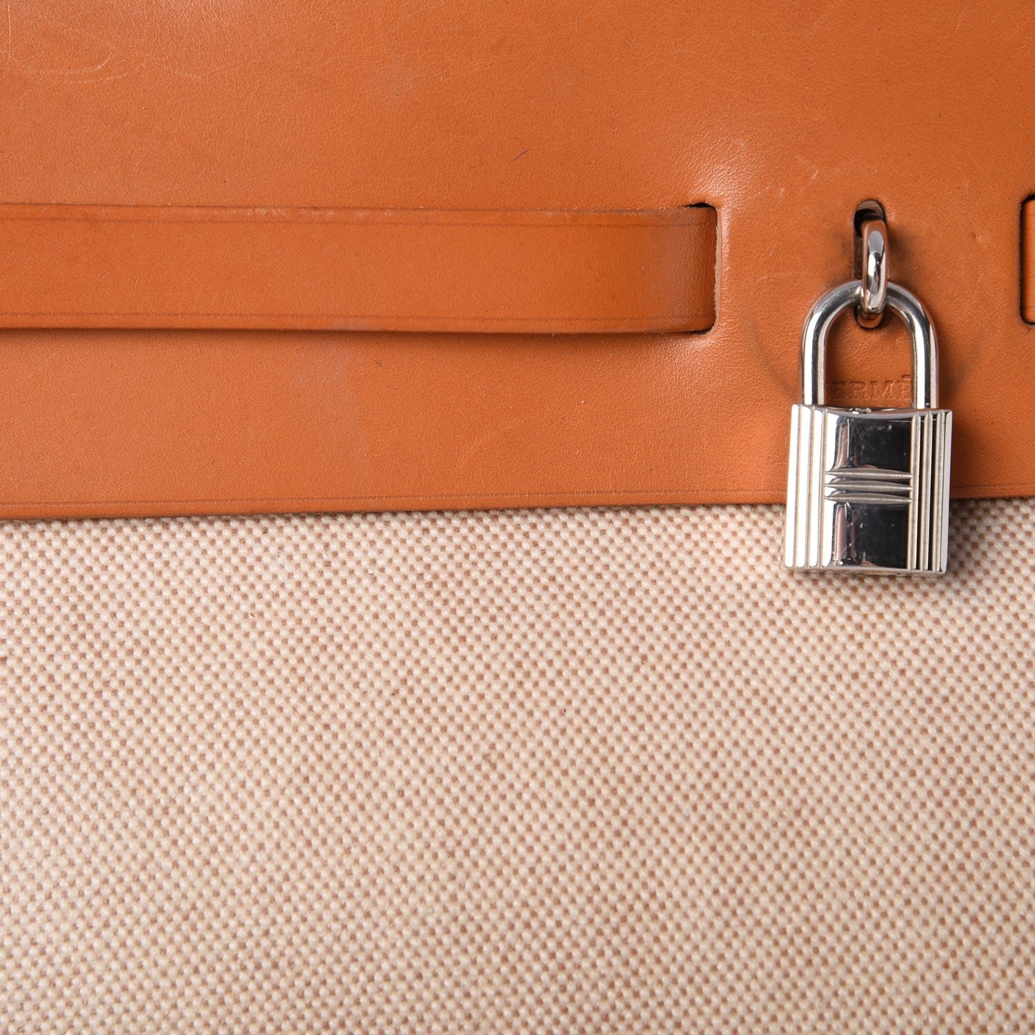 Hermes Toile Vache Calfskin Herbag 39 MM Natural 32 of 37