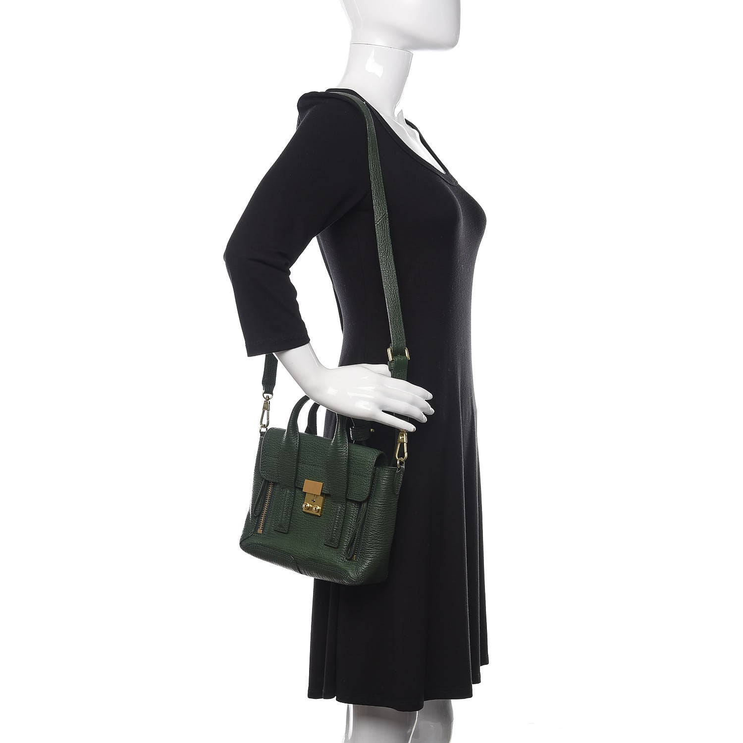 3.1 Phillip Lim 3.1 Textured Calfskin Mini Pashli Satchel Jade 2 of 10